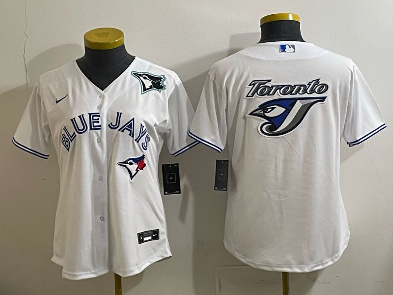 Women 2025 Nike Toronto Blue Jays Blank White Game MLB Jersey 014->youth mlb jersey->Youth Jersey